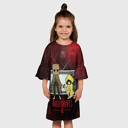 Платье клеш для девочки Little Nightmares 2 tv, цвет: 3D-принт — фото 2