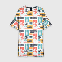 Платье клеш для девочки Рок, цвет: 3D-принт