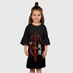 Платье клеш для девочки ЕВАНГЕЛИОН EVANGELION, цвет: 3D-принт — фото 2