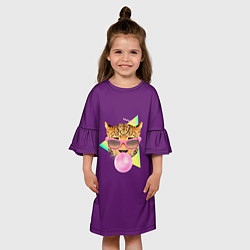 Платье клеш для девочки Тигр БАБЛ ГАМ, цвет: 3D-принт — фото 2