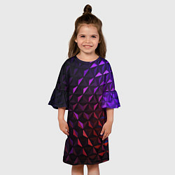Платье клеш для девочки Неоновая Текстура, цвет: 3D-принт — фото 2