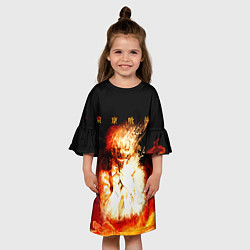 Платье клеш для девочки Огненый Канеки Кен, цвет: 3D-принт — фото 2