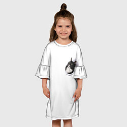 Платье клеш для девочки КОТ В СЕРДЦЕ, цвет: 3D-принт — фото 2