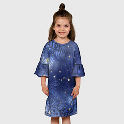 Платье клеш для девочки Небо в стиле Стимпанк, цвет: 3D-принт — фото 2