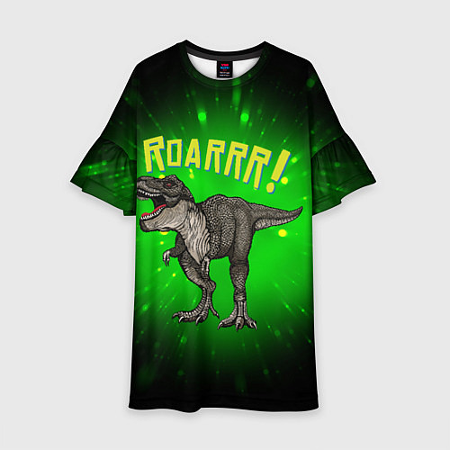 Детское платье Roarrr! Динозавр T-rex / 3D-принт – фото 1