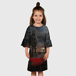 Платье клеш для девочки Metro одинокий сталкер, цвет: 3D-принт — фото 2