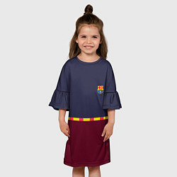 Платье клеш для девочки FC Barcelona Flag and team Logo 202122, цвет: 3D-принт — фото 2
