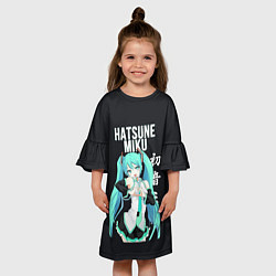 Платье клеш для девочки Hatsune Miku Хацунэ Мику, цвет: 3D-принт — фото 2