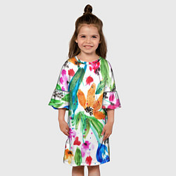 Платье клеш для девочки Весна, цвет: 3D-принт — фото 2