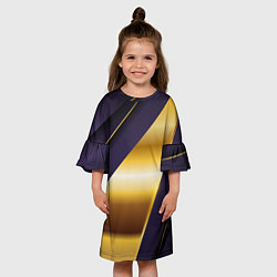 Платье клеш для девочки 3D luxury золото, цвет: 3D-принт — фото 2