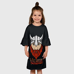 Платье клеш для девочки Valheim викинг, цвет: 3D-принт — фото 2