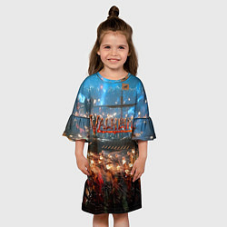 Платье клеш для девочки Valheim Корабль, цвет: 3D-принт — фото 2