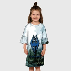 Платье клеш для девочки The Elder Scrolls Довакин, цвет: 3D-принт — фото 2