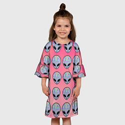 Платье клеш для девочки Гламурные пришельцы, цвет: 3D-принт — фото 2