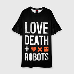 Платье клеш для девочки Love Death Robots, цвет: 3D-принт