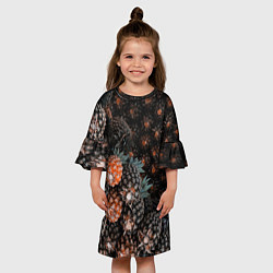 Платье клеш для девочки Спелые ананасы, цвет: 3D-принт — фото 2