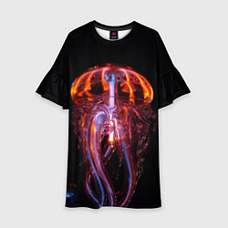 Платье клеш для девочки Медуза Jellyfish, цвет: 3D-принт
