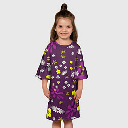 Платье клеш для девочки Цвета цветов дизайн, цвет: 3D-принт — фото 2