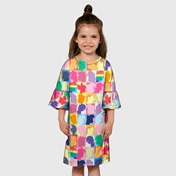 Платье клеш для девочки Команда пони, цвет: 3D-принт — фото 2