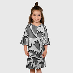 Платье клеш для девочки Монохромный узор, цвет: 3D-принт — фото 2