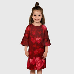 Платье клеш для девочки СЕРДЕЧКИ HEARTS Z, цвет: 3D-принт — фото 2