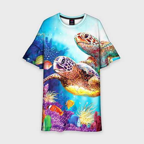 Детское платье Морские черепахи / 3D-принт – фото 1