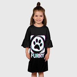 Платье клеш для девочки Furry, цвет: 3D-принт — фото 2