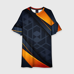 Платье клеш для девочки BLACK ORANGE, цвет: 3D-принт