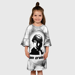 Платье клеш для девочки Tom Cruise famous actor, цвет: 3D-принт — фото 2