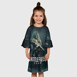 Платье клеш для девочки BATTLEFIELD 2042 Батлфилд, цвет: 3D-принт — фото 2