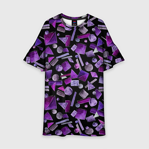 Детское платье Геометрический фиолетовый / 3D-принт – фото 1