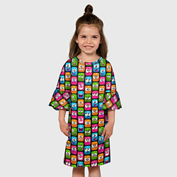 Платье клеш для девочки Эмоции, цвет: 3D-принт — фото 2
