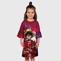 Платье клеш для девочки Луффи One Piece Большой куш, цвет: 3D-принт — фото 2