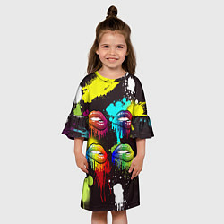 Платье клеш для девочки Красочные кубы, цвет: 3D-принт — фото 2