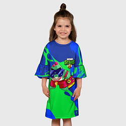 Платье клеш для девочки Базз Buzz Brawl Stars, цвет: 3D-принт — фото 2