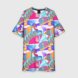 Платье клеш для девочки Летняя геометрия, цвет: 3D-принт