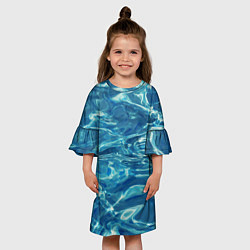 Платье клеш для девочки Чистая вода, цвет: 3D-принт — фото 2