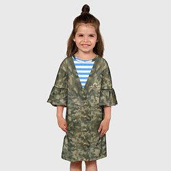 Платье клеш для девочки Камуфляж ВДВ со значком, цвет: 3D-принт — фото 2