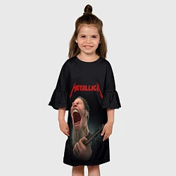 Платье клеш для девочки James Alan Hetfield METALLICA Z, цвет: 3D-принт — фото 2