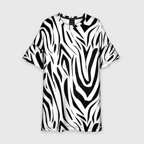 Детское платье Черно-белая зебра / 3D-принт – фото 1