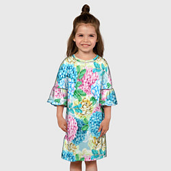 Платье клеш для девочки Гортензия в сказочном саду, цвет: 3D-принт — фото 2