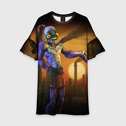 Платье клеш для девочки Oddworld, цвет: 3D-принт