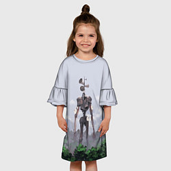Платье клеш для девочки СИРЕНОГОЛОВЫЙ ЛЕС, цвет: 3D-принт — фото 2