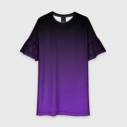 Платье клеш для девочки Ночной градиент Фиолетовый, цвет: 3D-принт