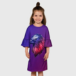 Платье клеш для девочки Вольная птица, цвет: 3D-принт — фото 2