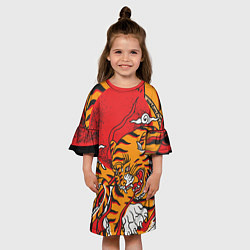 Платье клеш для девочки Год тигра, цвет: 3D-принт — фото 2