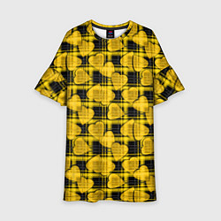 Платье клеш для девочки Желто-черный модный узор, цвет: 3D-принт