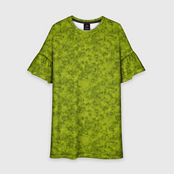 Платье клеш для девочки Зеленый мраморный узор, цвет: 3D-принт