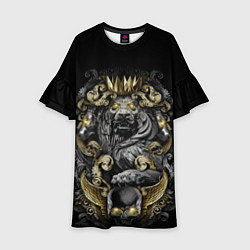 Платье клеш для девочки Золотой лев, цвет: 3D-принт