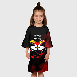 Платье клеш для девочки Черная метка АлисА, цвет: 3D-принт — фото 2